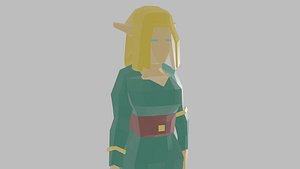 Low Poly Fantasy Elve Character Rigged Unity