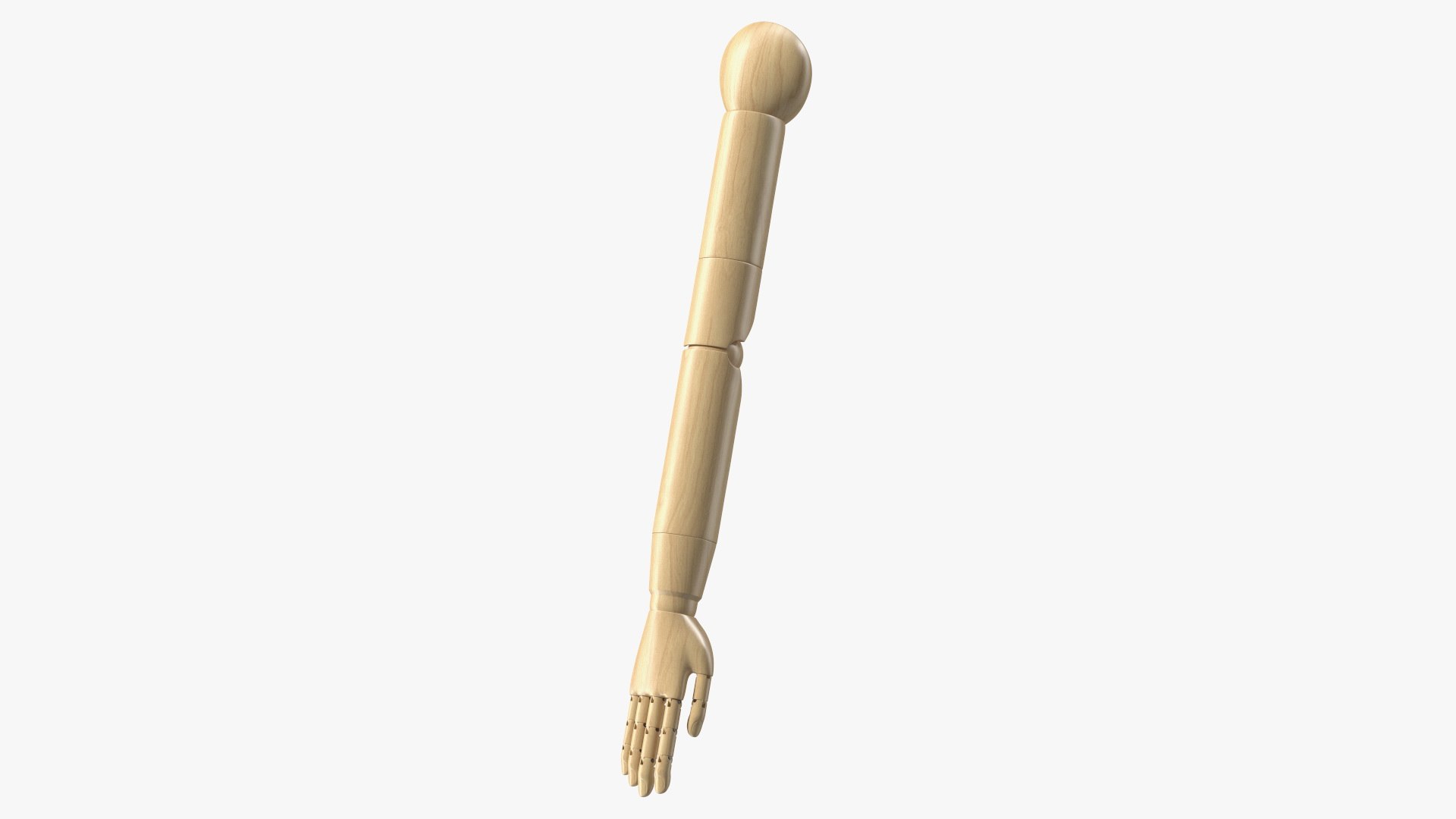 Mannequin Wooden Hand Rigged for Maya 3D model preview