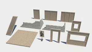 3d modular shooting gallery assets