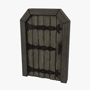Medieval Door Wooden Decorative Handle 3D Model