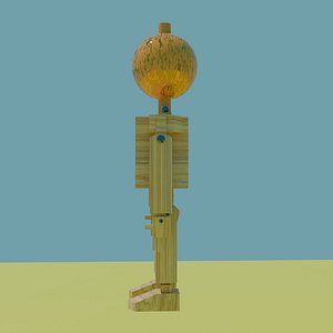 Wooden man decoration or keychain 3D model