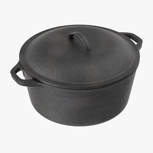 3d cast iron pot