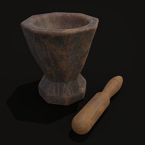 Medieval Wooden Mortar and Pestle