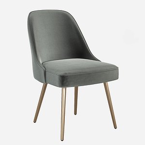 elm mid-century upholstered dining chair 3D model