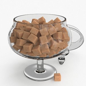 Pieces Of Brown Sugar in Vase 3D