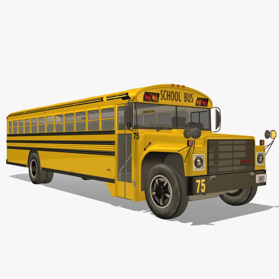 3d American School Bus Model