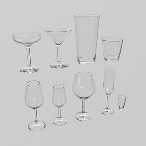 Game Ready Glassware Collection Wine Beer Shot Martini Water Glasses