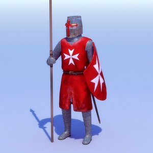 knight games rigged character 3d model