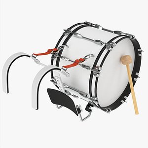 3D Marching Bass Drum with Carrier 18x10 model