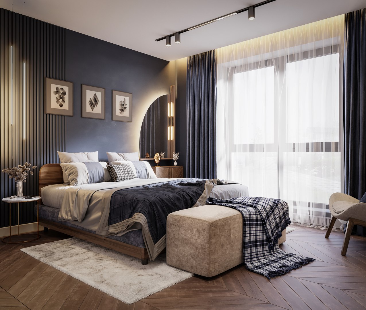 3D Modern Bedroom Interior Scene Model - TurboSquid 2099623