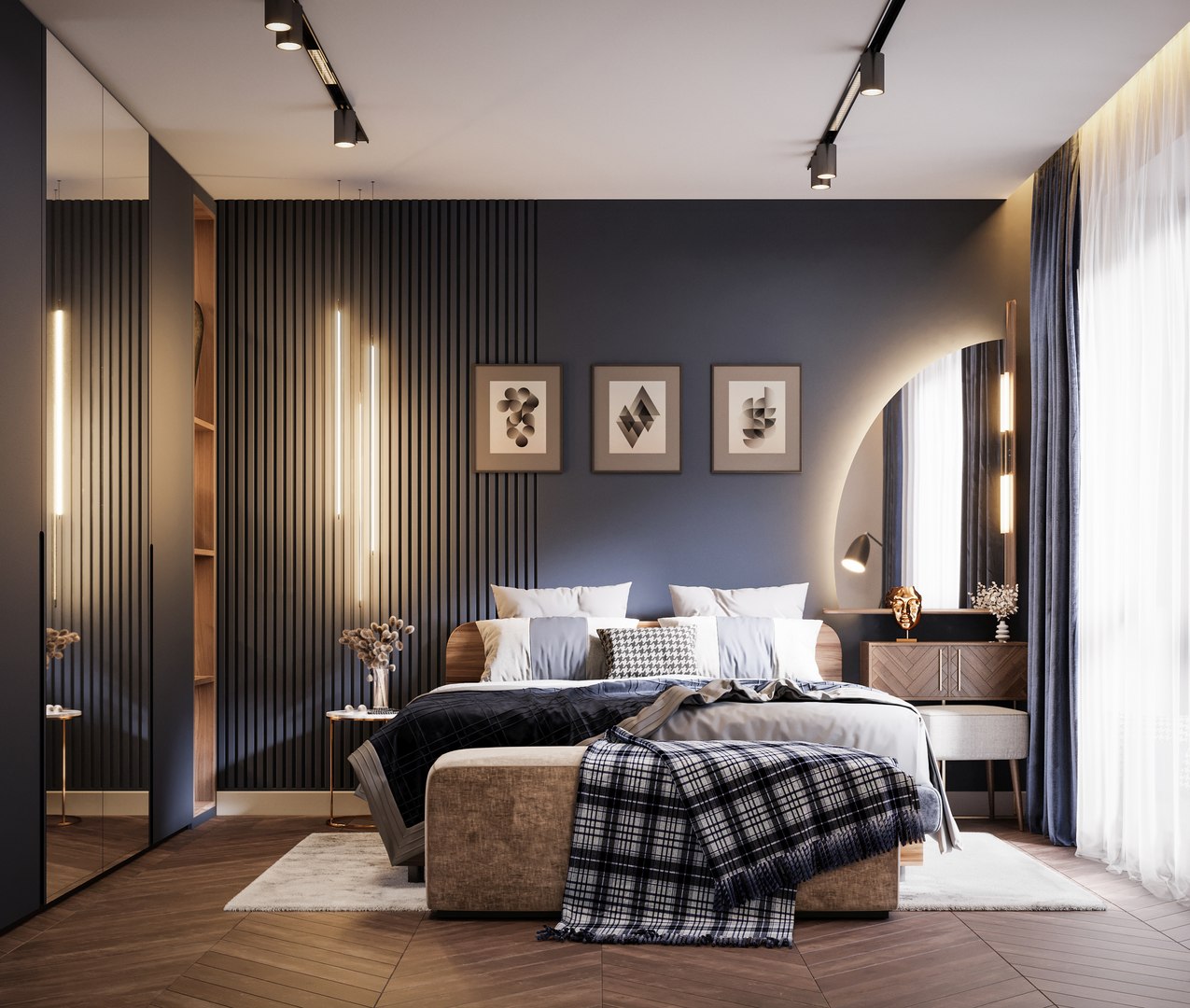 3D Modern Bedroom Interior Scene Model - TurboSquid 2099623