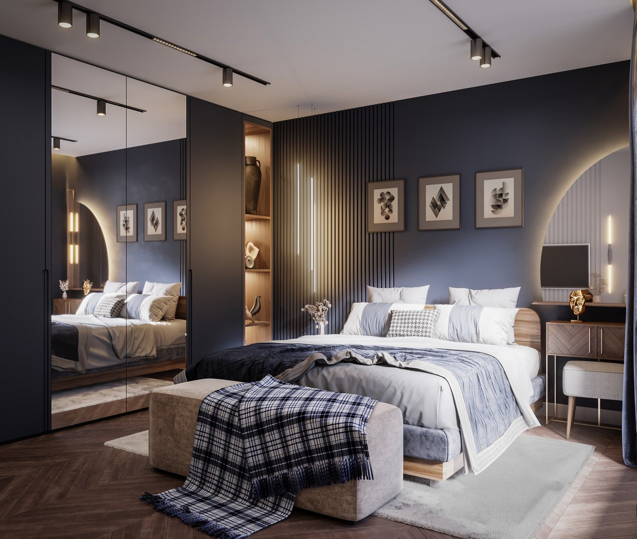 3D Modern Bedroom Interior Scene Model - TurboSquid 2099623