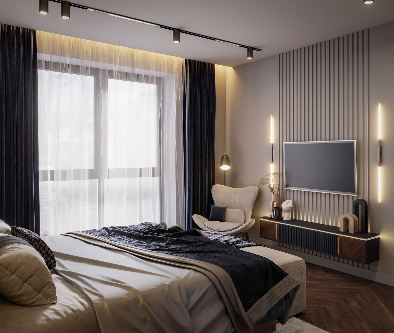 3D Modern Bedroom Interior Scene Model - TurboSquid 2099623