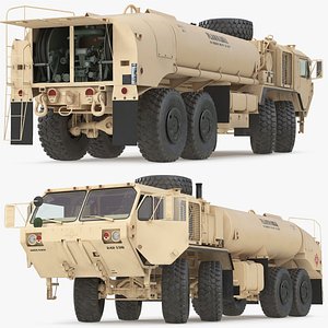 Oshkosh M978 HEMTT Fuel Transport Truck Desert Rigged for Maya