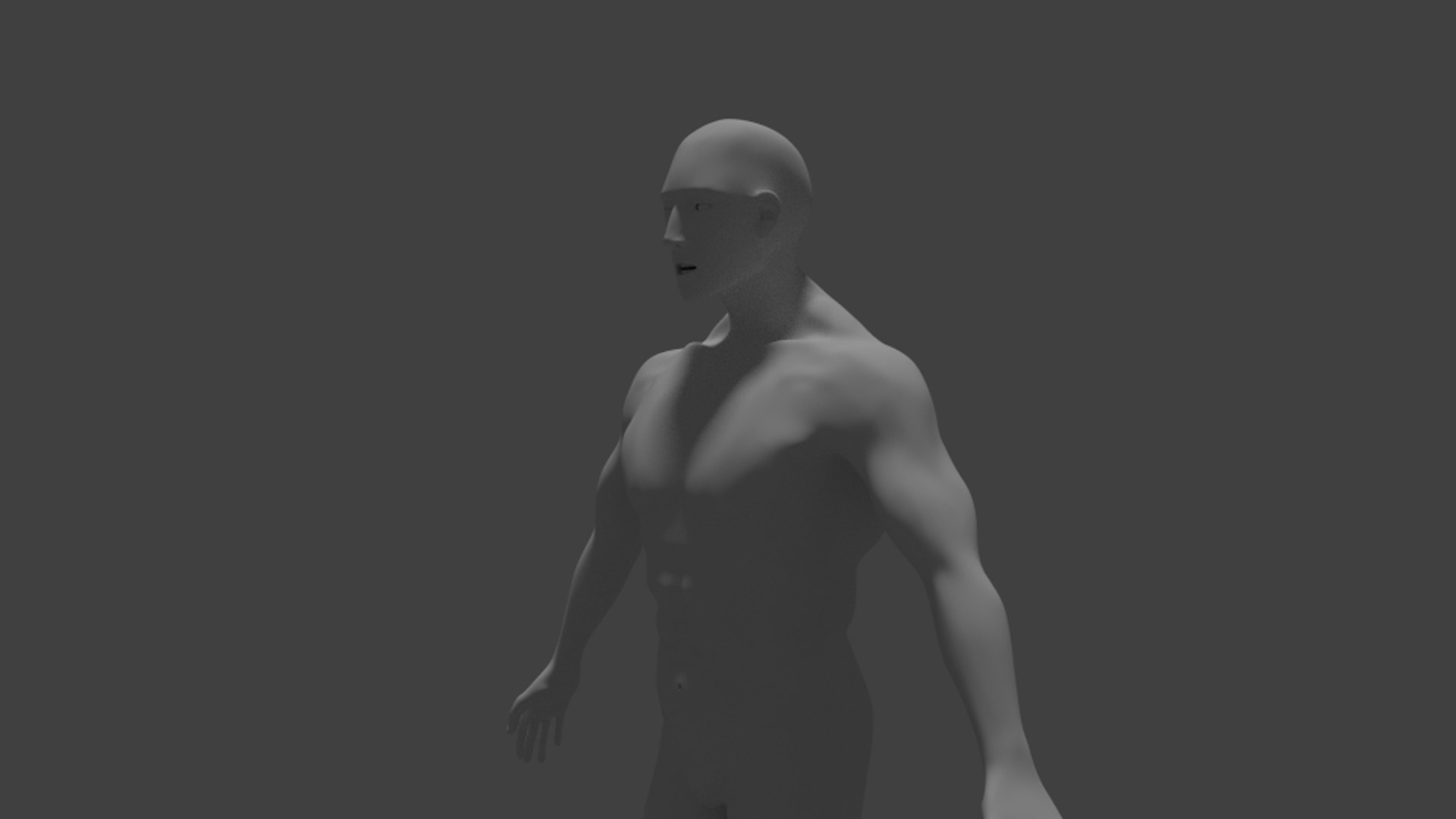 3d Model Blender Human Male Muscular Body