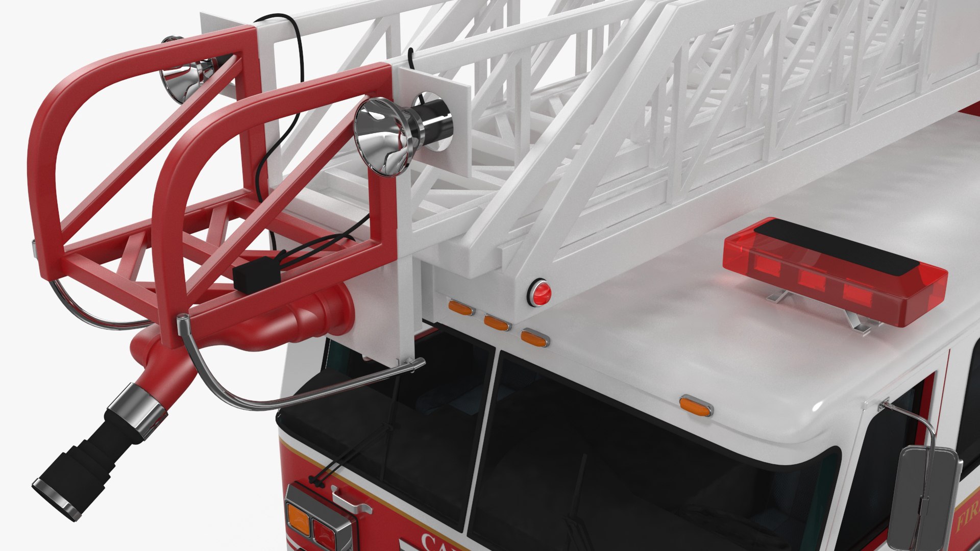 Rear Mount Ladder Fire Truck Rigged model - TurboSquid 2132457