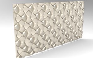 Seamless Organic Wavy Diamond Pattern 3D Model Tiling Wall Panel Displacement