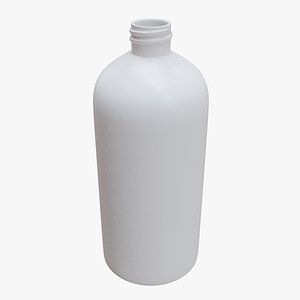 3D White Round Top Cosmetic Bottle