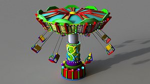 cartoon swing ride 3D model