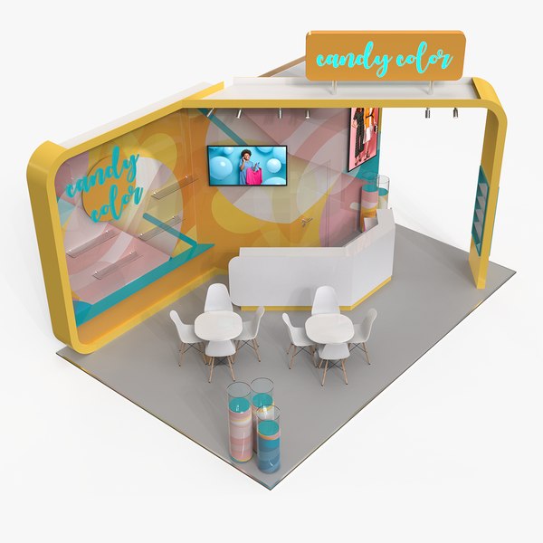 3D model exhibition booth stall design custom 3D model