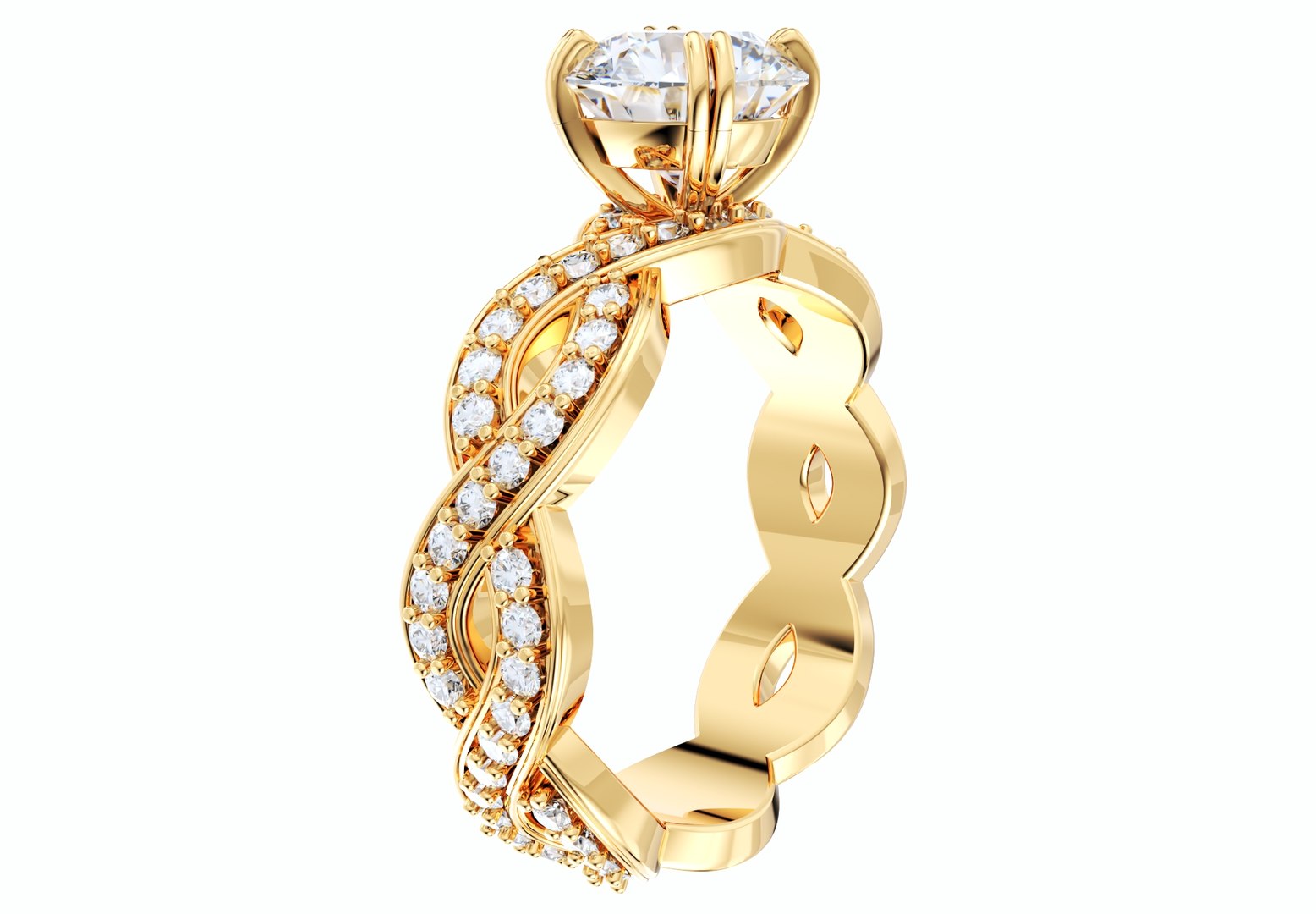 Twisted Engagement Ring Center Diamond 1-30 Carats- LJP01 3D Model ...