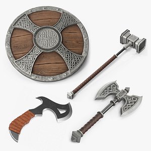 3D Fantasy Style Battle Weapons Collection 2 model