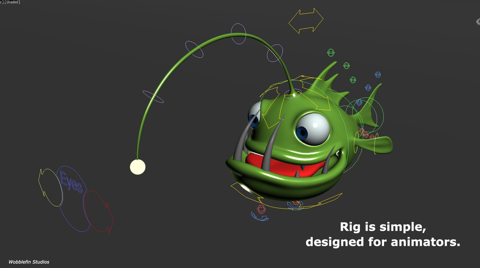 3d Model Rig Character Cartoon Anglerfish