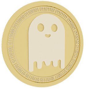 aave gold coin 3D model