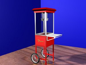old fashioned popcorn cart 3d model