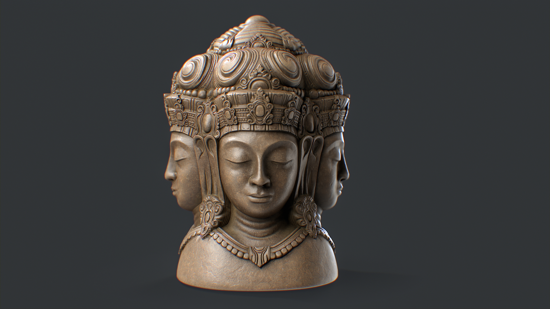 Four Faced Brahma Bust 3D Model - TurboSquid 2192285