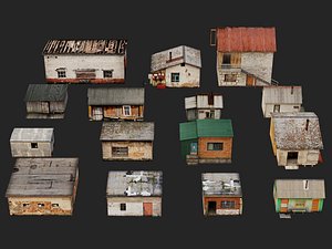 Old Abandoned Village House and Rural Shanty Collection