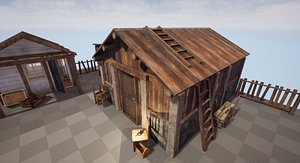 Modular Huts Asset 3D model