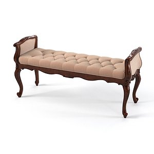 Louis xv 16l-820 bedroom tufted ottoman