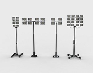 Floodlight towe set 3D model 3D model