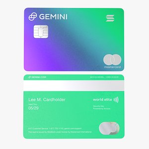 3D Gemini Solana   Crypto Credit Card model