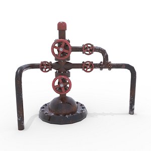 3D oil pumpjack wellhead 2 model