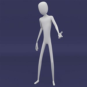 stickman character rig 3D model
