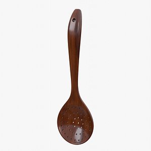 3D model Wooden Strainer Spoon
