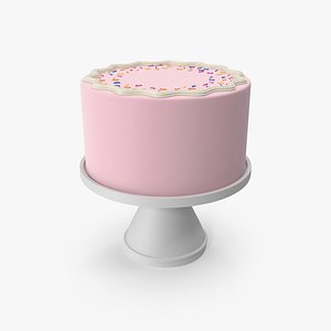 3D Pink Cake model