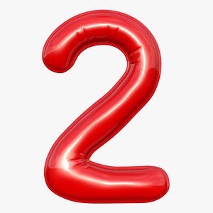 3D model balloon numeral 2