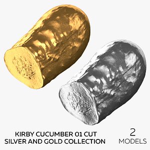 3D Kirby Cucumber 01 Cut Silver and Gold Collection - 2 models