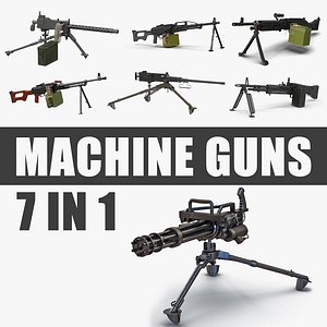Machine Guns 3D Models Collection