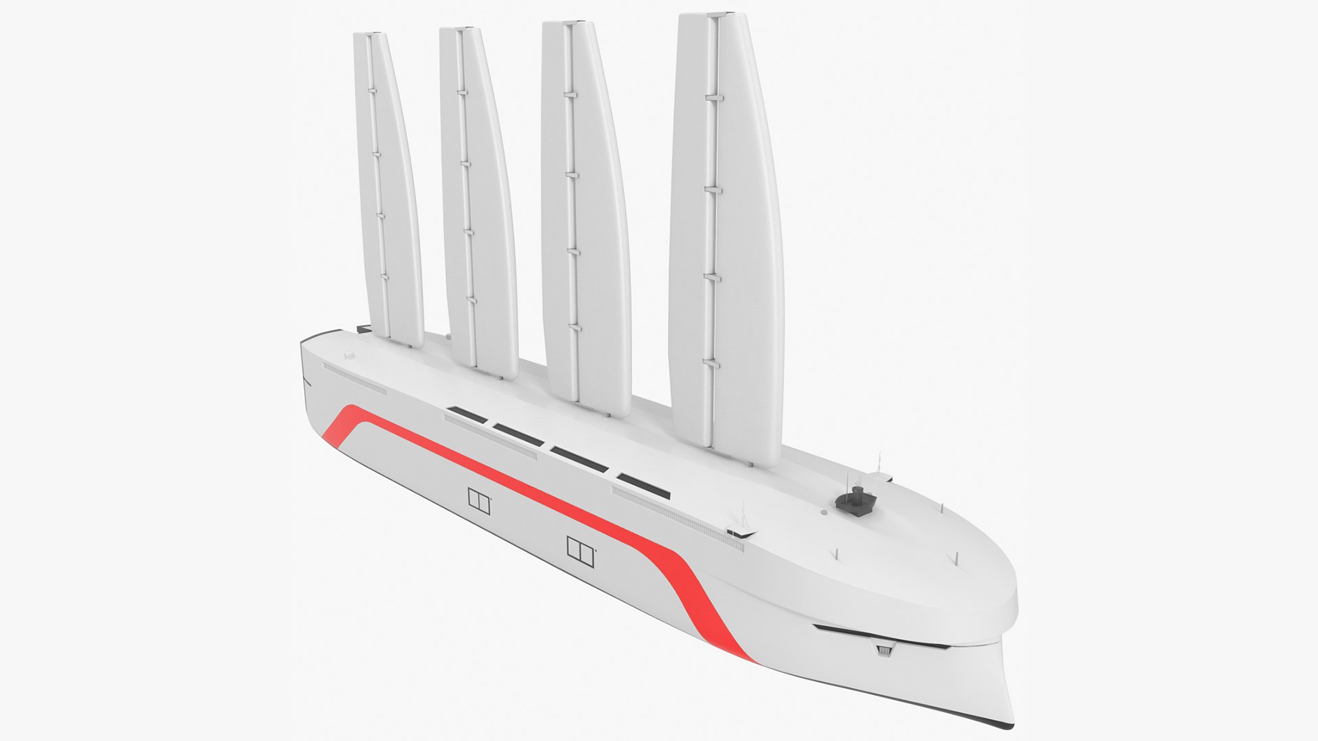 Futuristic Ship Sail Powered 3D model preview