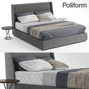 poliform chloe bed tables 3D model
