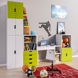 set modular furniture rooms 3D model