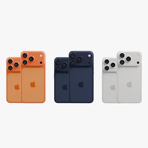 Apple iPhone 17 Pro and Pro Max 2025 All Official Colors 3D model