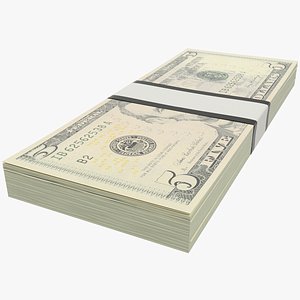 Stack of Five Dollar Bills V1