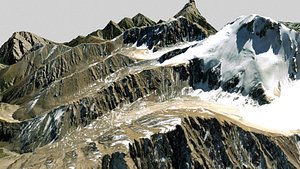 Mountain landscape Peak of Panfilov Heroes Kazakhstan 3D model