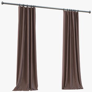 3d model of curtain 5 brown