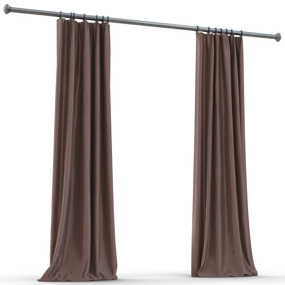 Curtain 5 Brown 3D model preview